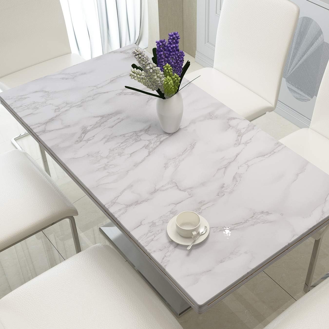 Self-Adhesive Gray Marble Wallpaper Roll 15.8&Prime; x 120&Prime; for Easy Installation