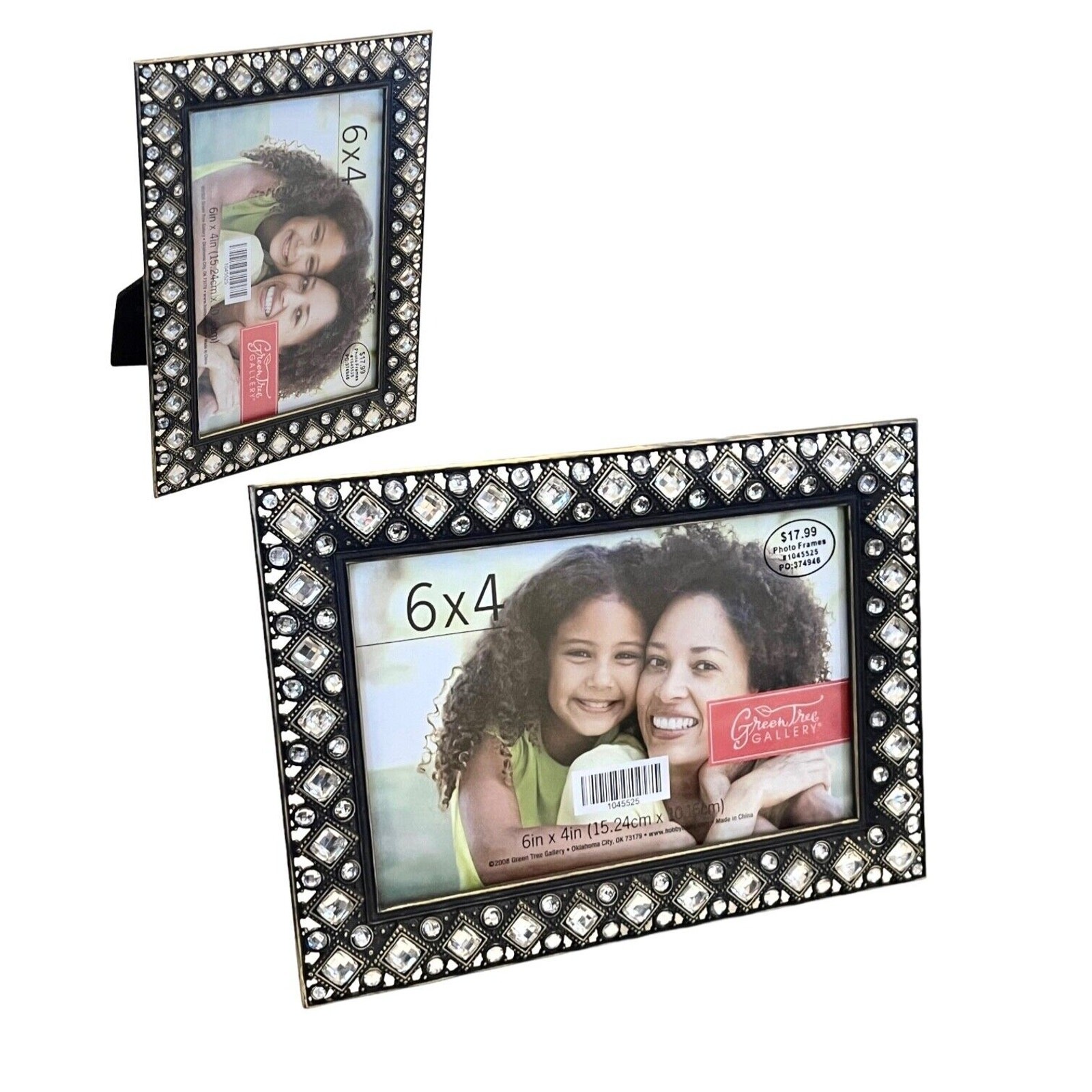 NEW Rhinestone & Bronze Metal PICTURE FRAME 4×6 Vertical or Horizontal Western