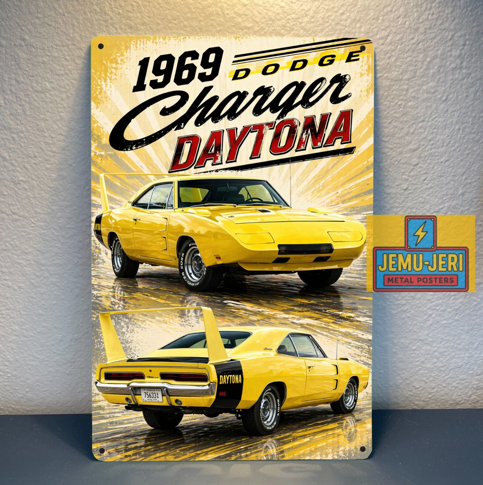 1969 Dodge Charger Daytona Car Metal Tin Sign Poster 30x20cm