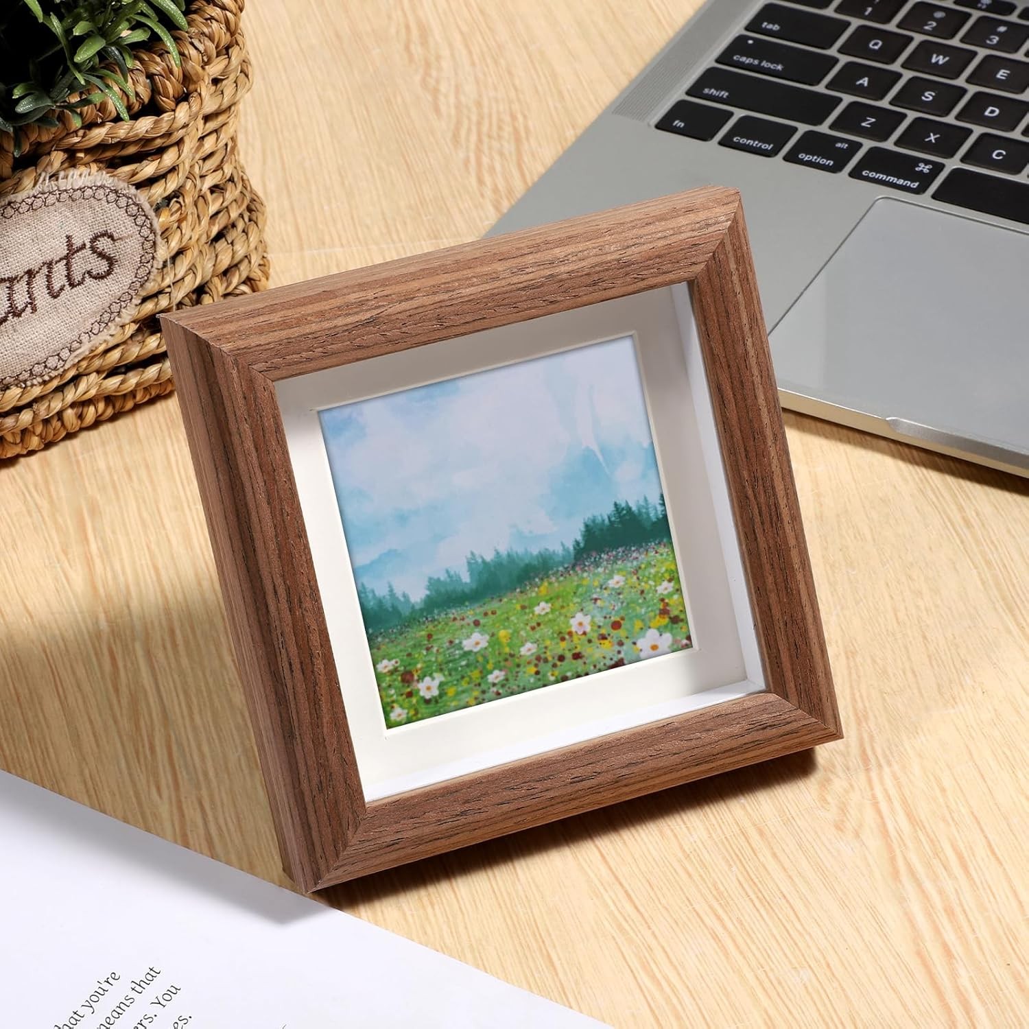 4×4 Solid Wood Shadow Box Frame – Display Photos, Medals, Awards & Memorabilia