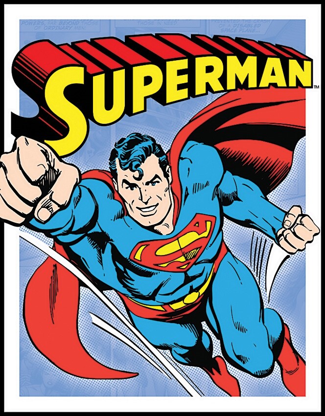 Tin Signs Retro Superman Classic TV Movies Cartoons Superhero Vintage-Style