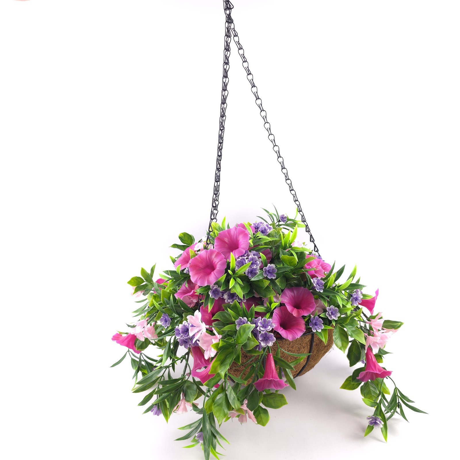 Wicker Park 18&Prime; Cascading Multicolor Petunia and Wildflower Hanging Basket