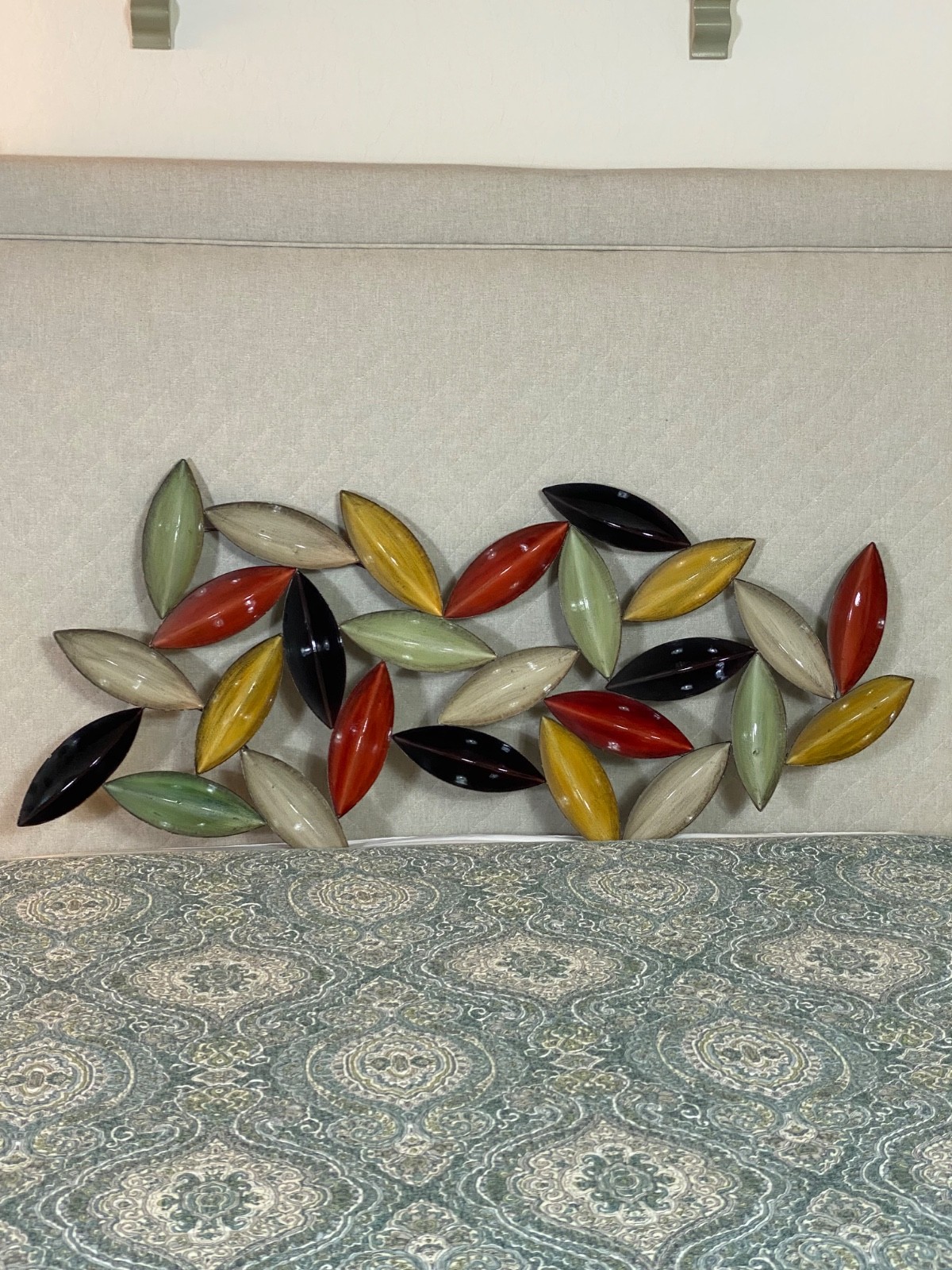 Metal Sculpture Wall Art multi color leaf shapes Large horizontal/vertical moder