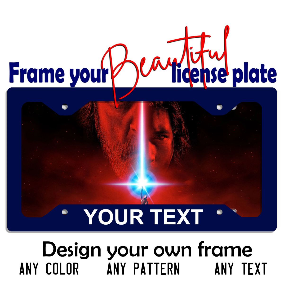 Star Wars Obi Wan Kenobi license plate frame Car Moped Bike Key chain Luggage