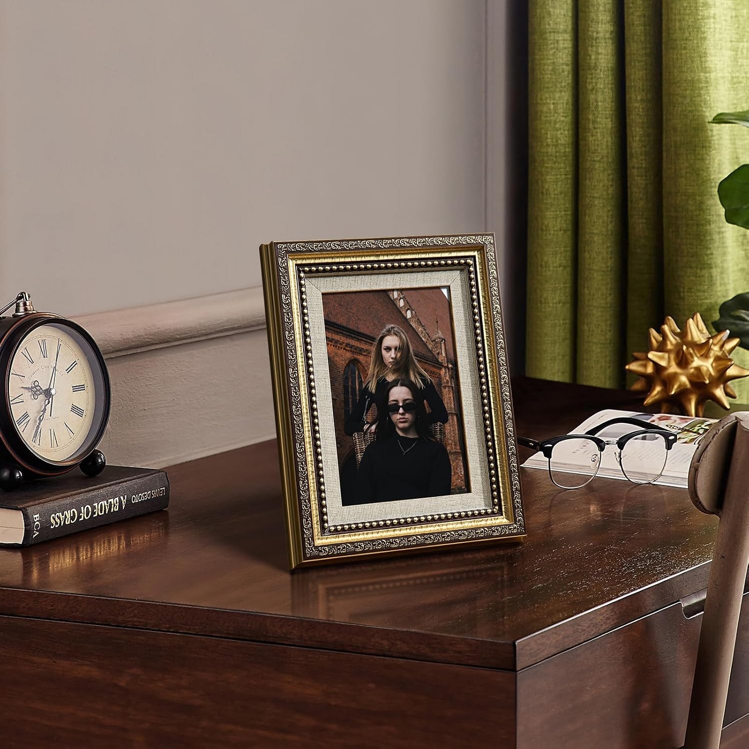 4×6 Picture Frame Gold, 1 Pack Vintage Picture Frames for Wall or Tabletop Di…