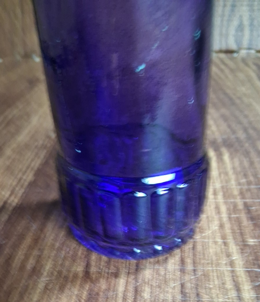 Vintage Cobalt Wine Blue Glass Decorative Textured Bottle 9&Prime;