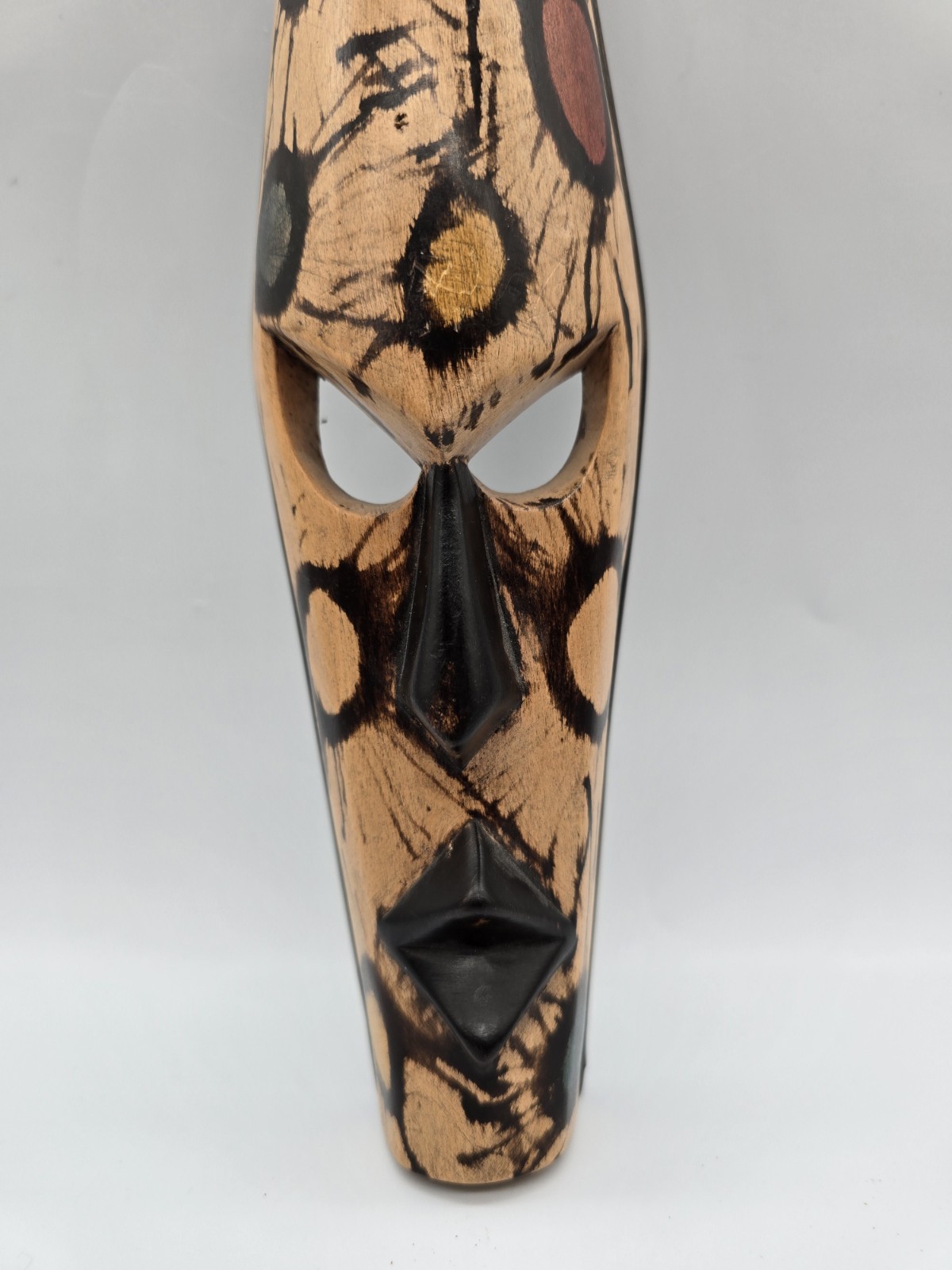 Vintage 13&Prime; Tribal Style Hand Painted Wall Mask – African Ethnic Art Decor