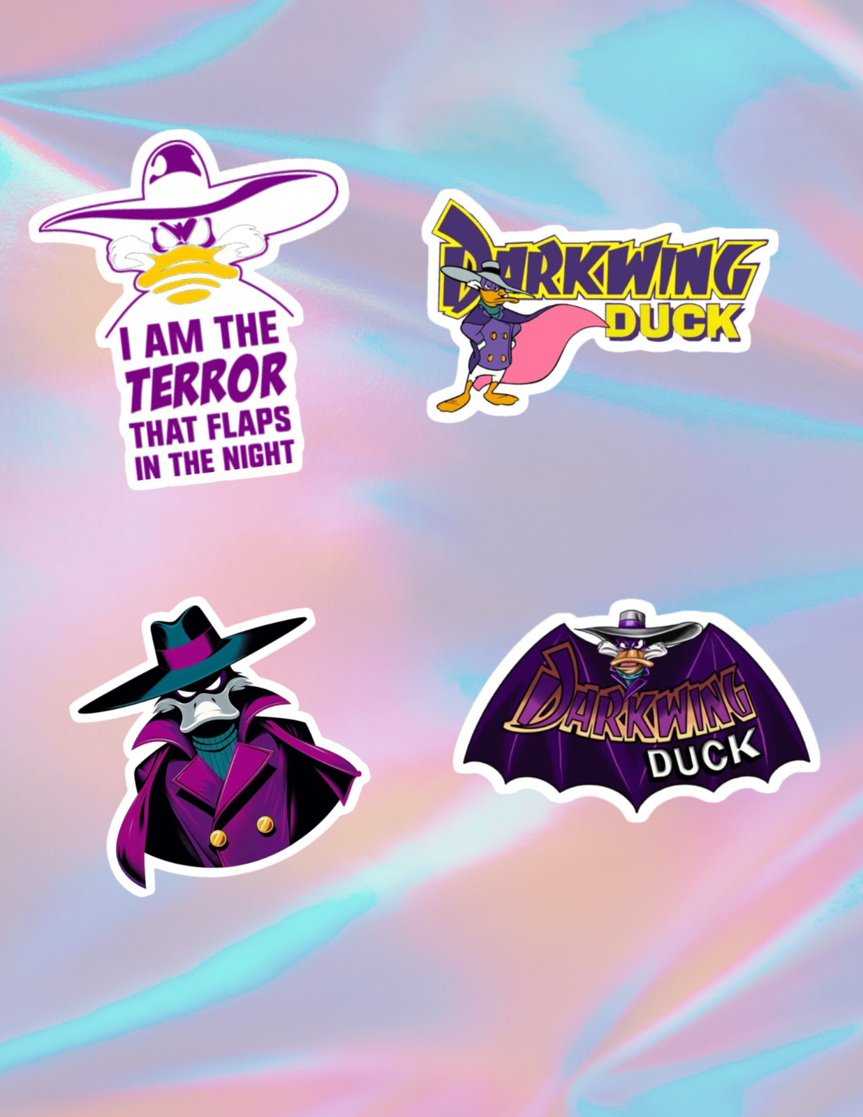 Darkwing Duck Retro Cartoon 4pc Sticker Pack