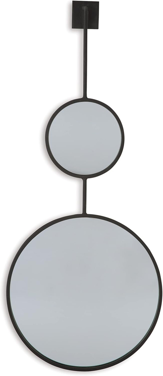Modern Minimalist Black Round Stacked Accent Mirror by Brewer
