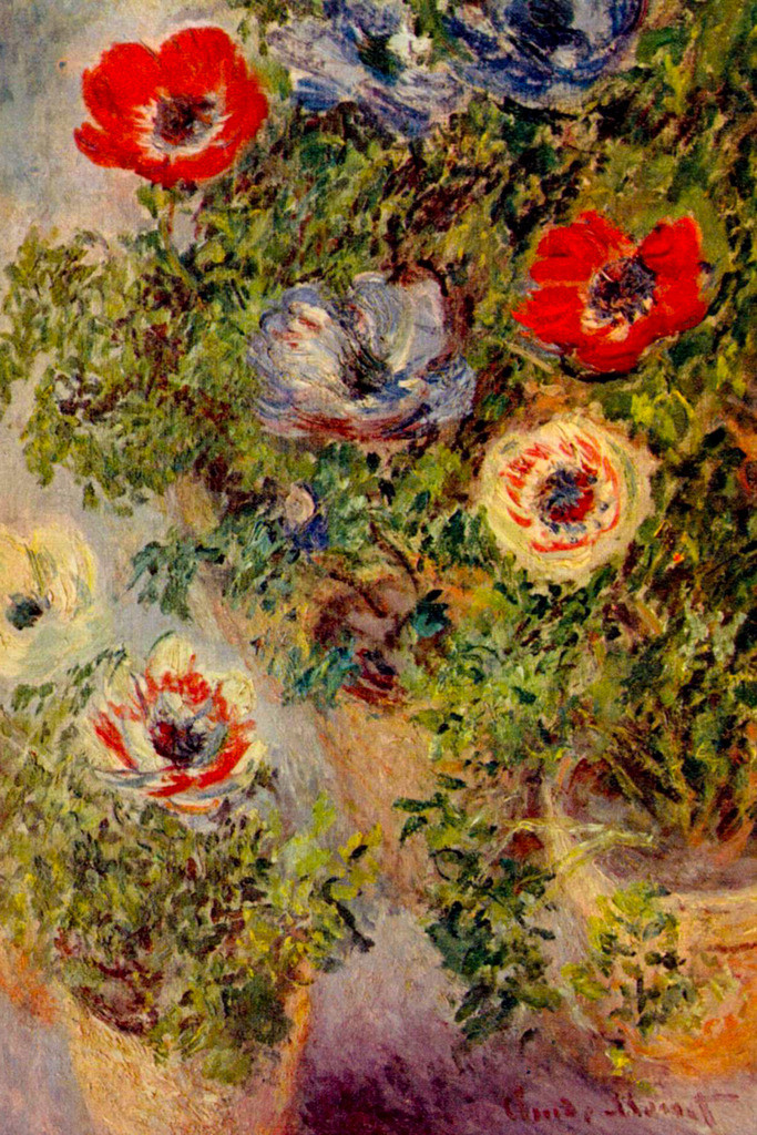 Claude Monet Still Life With Anemones Cool Wall Decor Art Print Poster 12×18