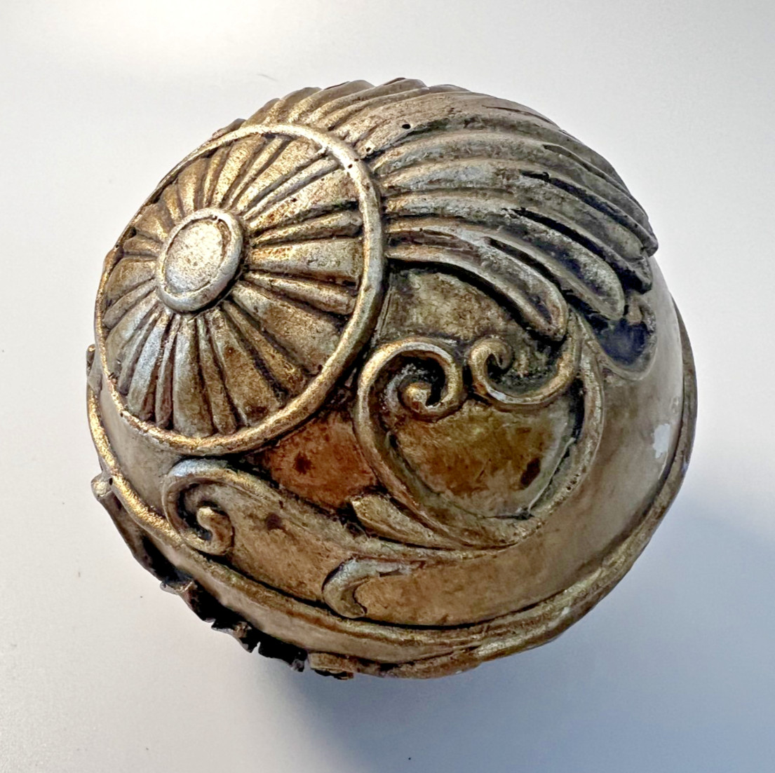 Lot of 2 Decorative Orbs Balls Spheres Ceramic and Resin USED – READ