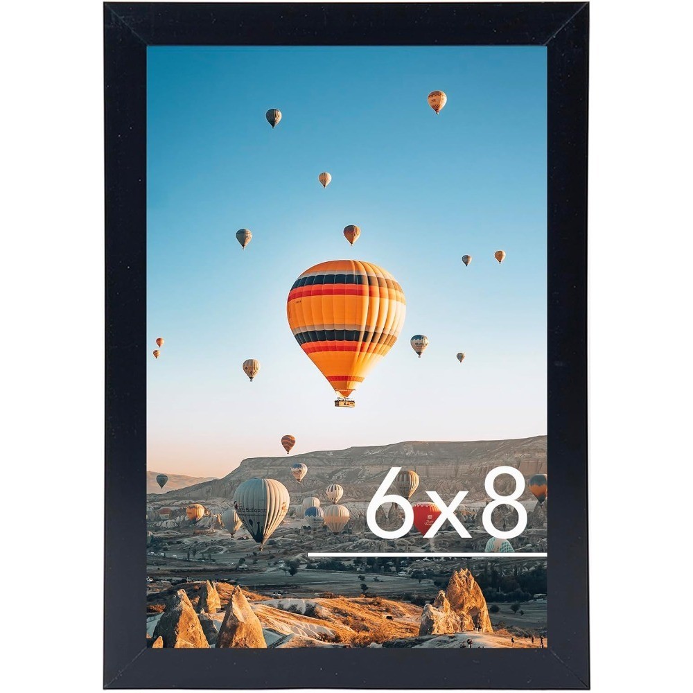 6×8 Picture Frame Black for Wall or Tabletop Display, Horizontal and Vertical