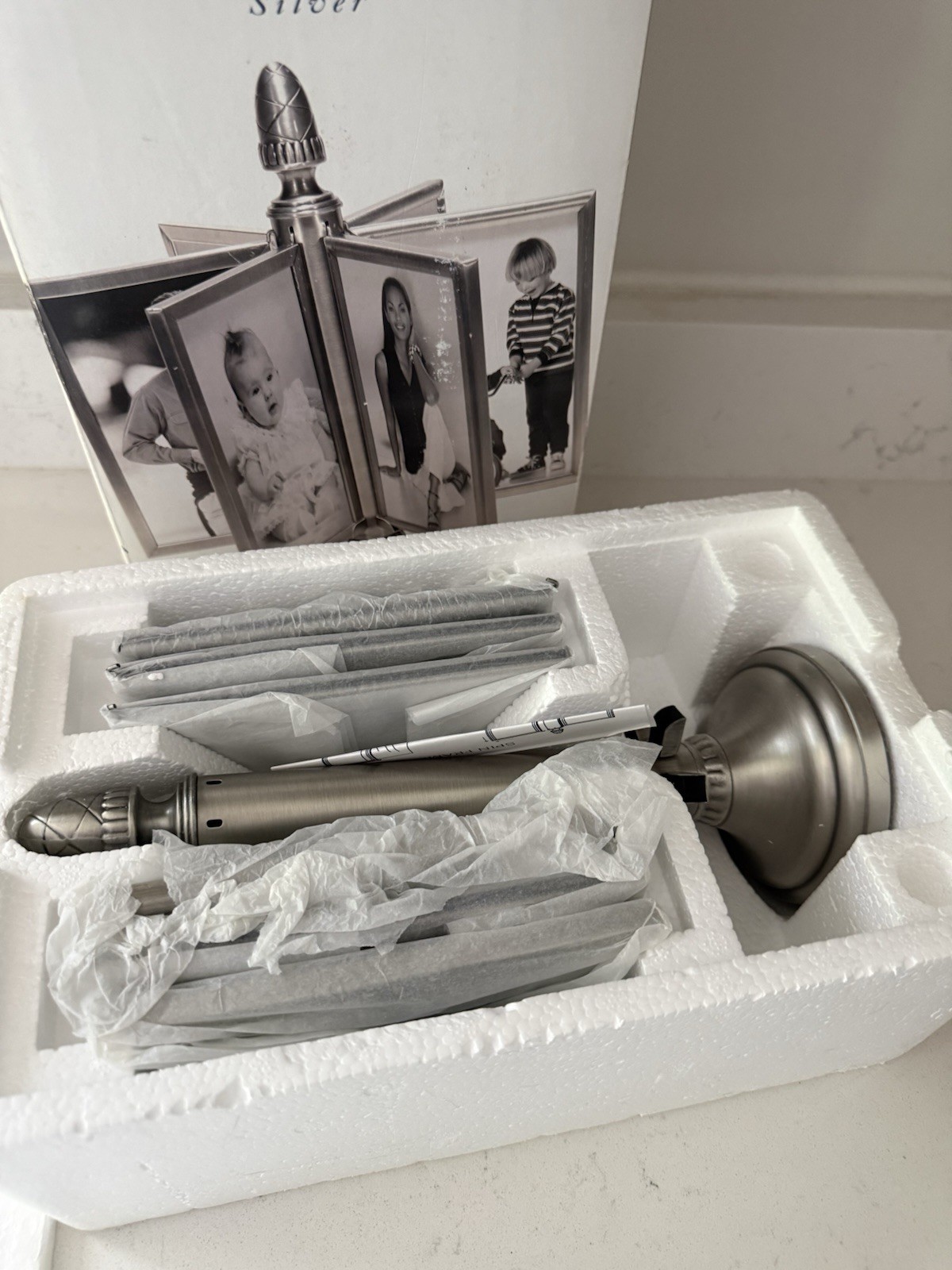 Royal Limited Brushed Silver Revolving Frame Holds 4×6 Rotating New In Box