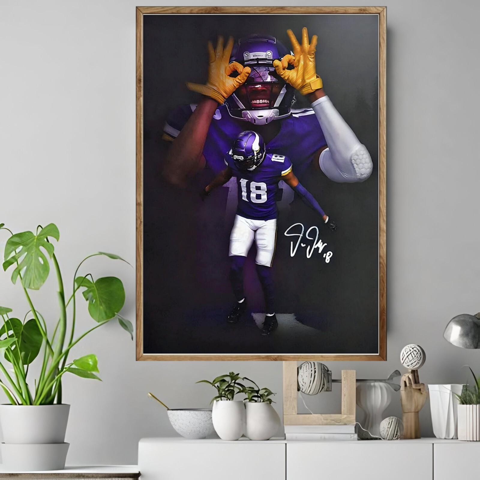 Justin Jefferson Poster 01 Sport NFL Office Elegant Wall Decor POSTER CANVAS