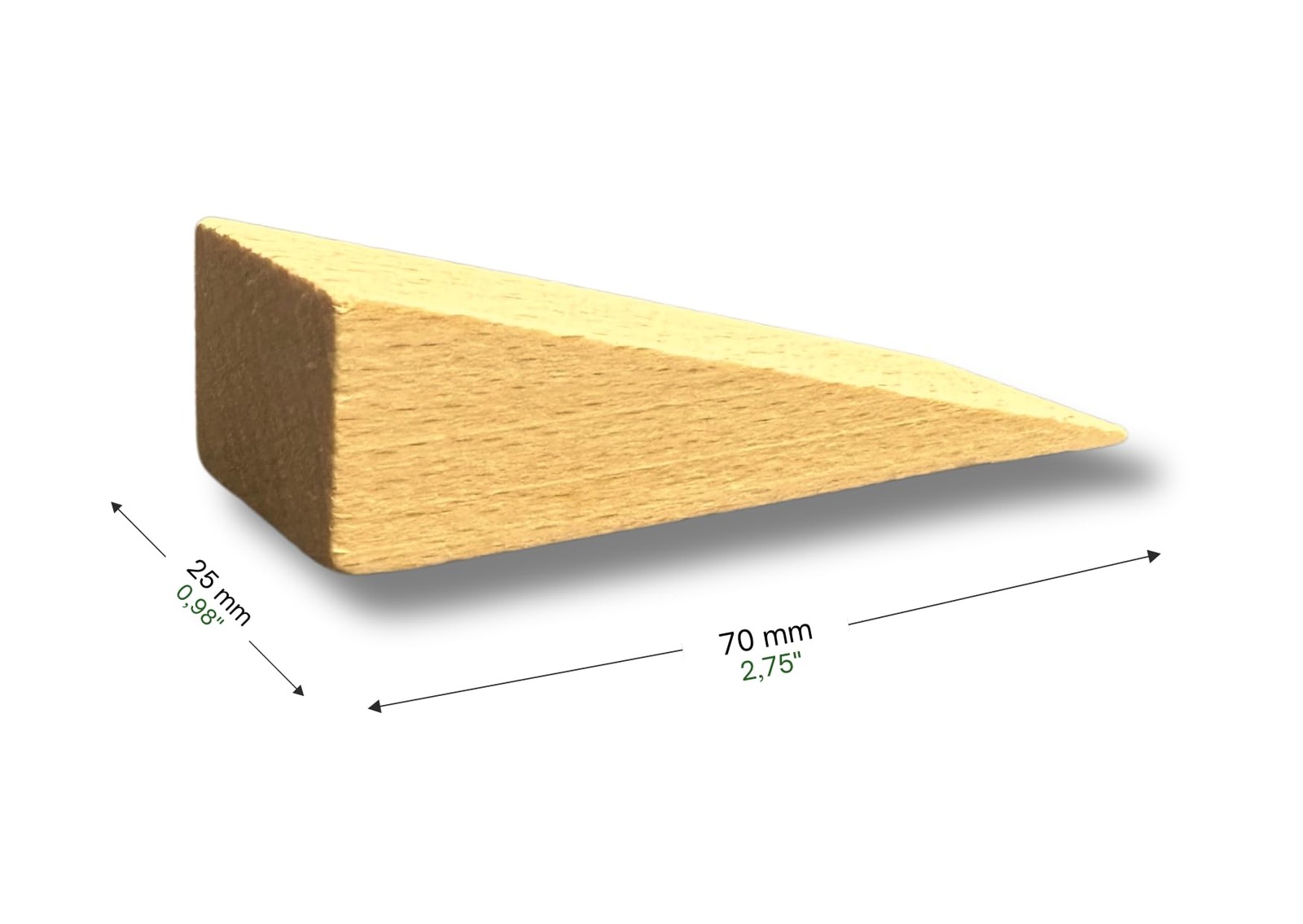 10 Pcs Hardwood Wooden Wedges for Carpentry Construction 70x25x15mm
