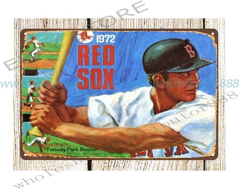 artwork decor 1972 baseball vs Program metal tin sign