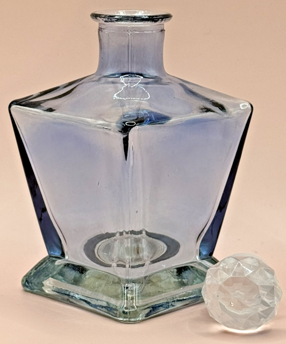 Decorative Lustrous Square Glass Bottles with Stopper, New, 5.5in x 2.25in, CUTE