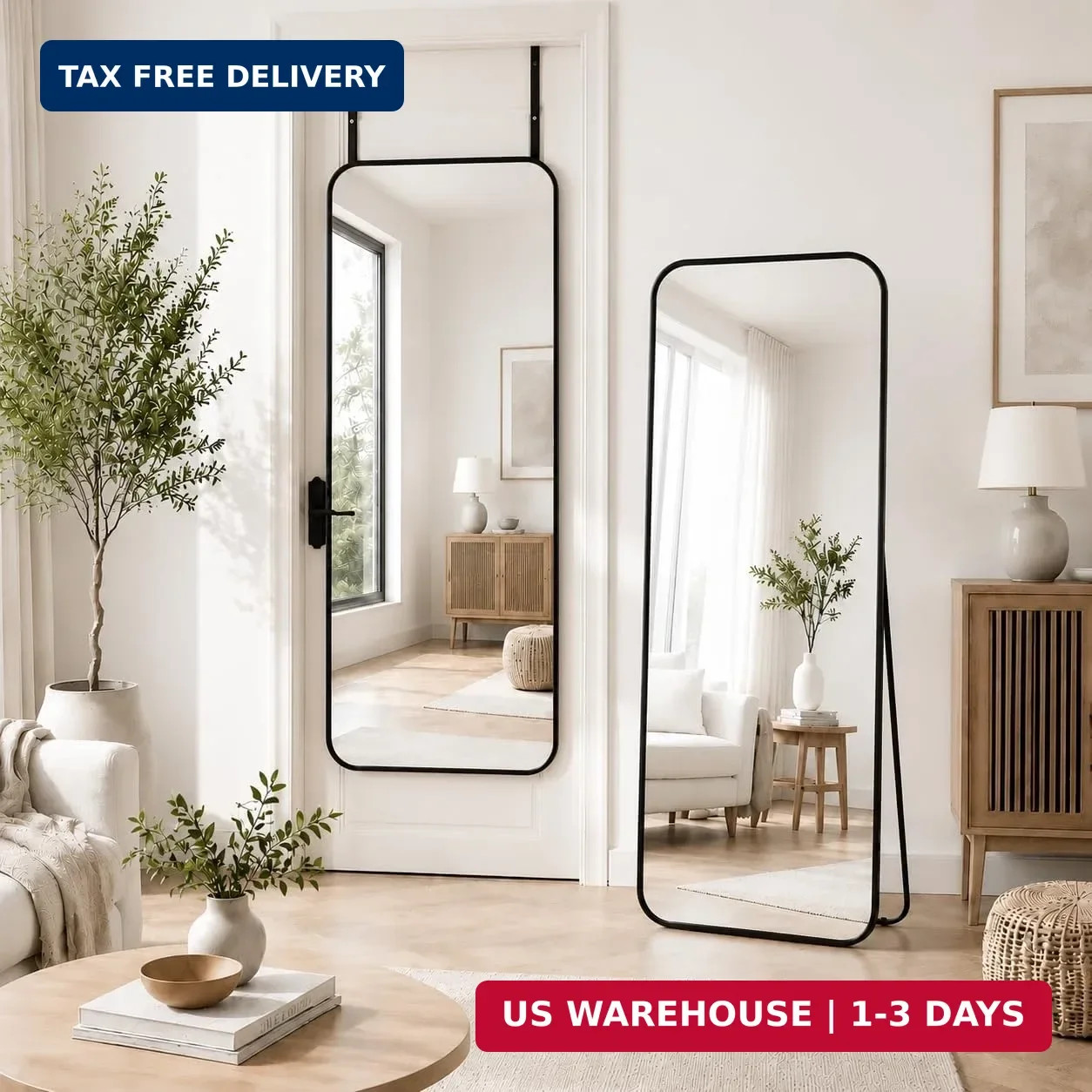 Antok Over The Door Mirror Full Length, 58 » x 21 »Wall Mounted Hanging Mirror,