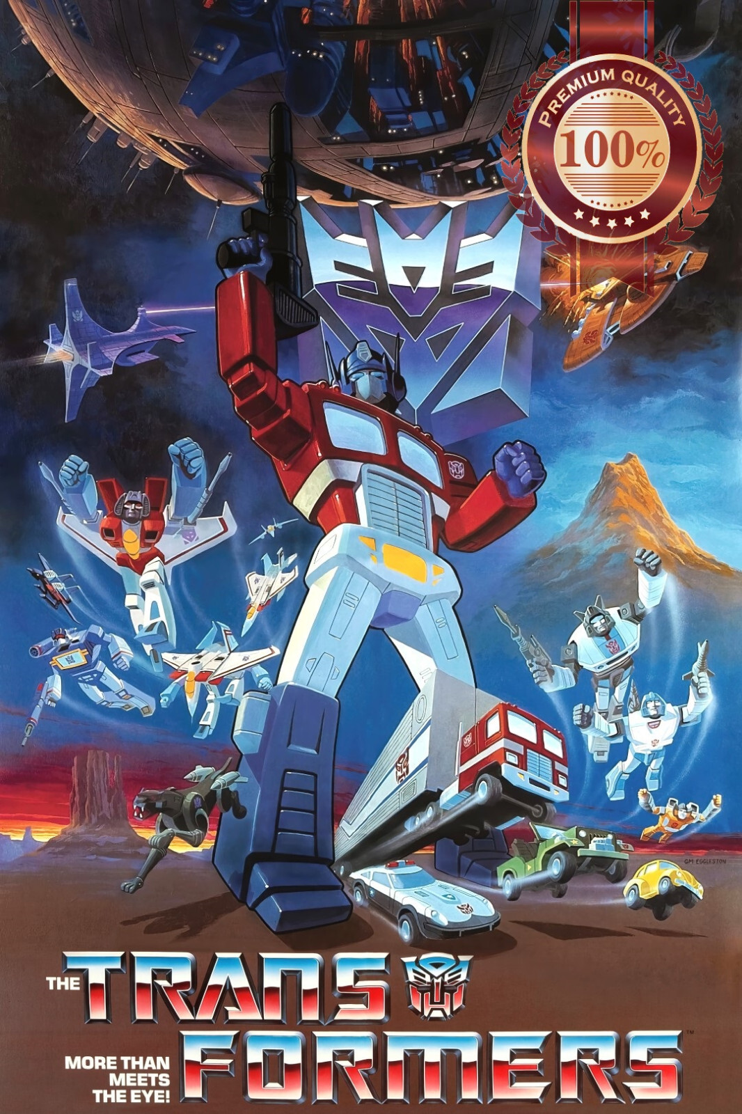 THE TRANSFORMERS 1984 80s CARTOON ART ORIGINAL CINEMA MOVIE PRINT PREMIUM POSTER