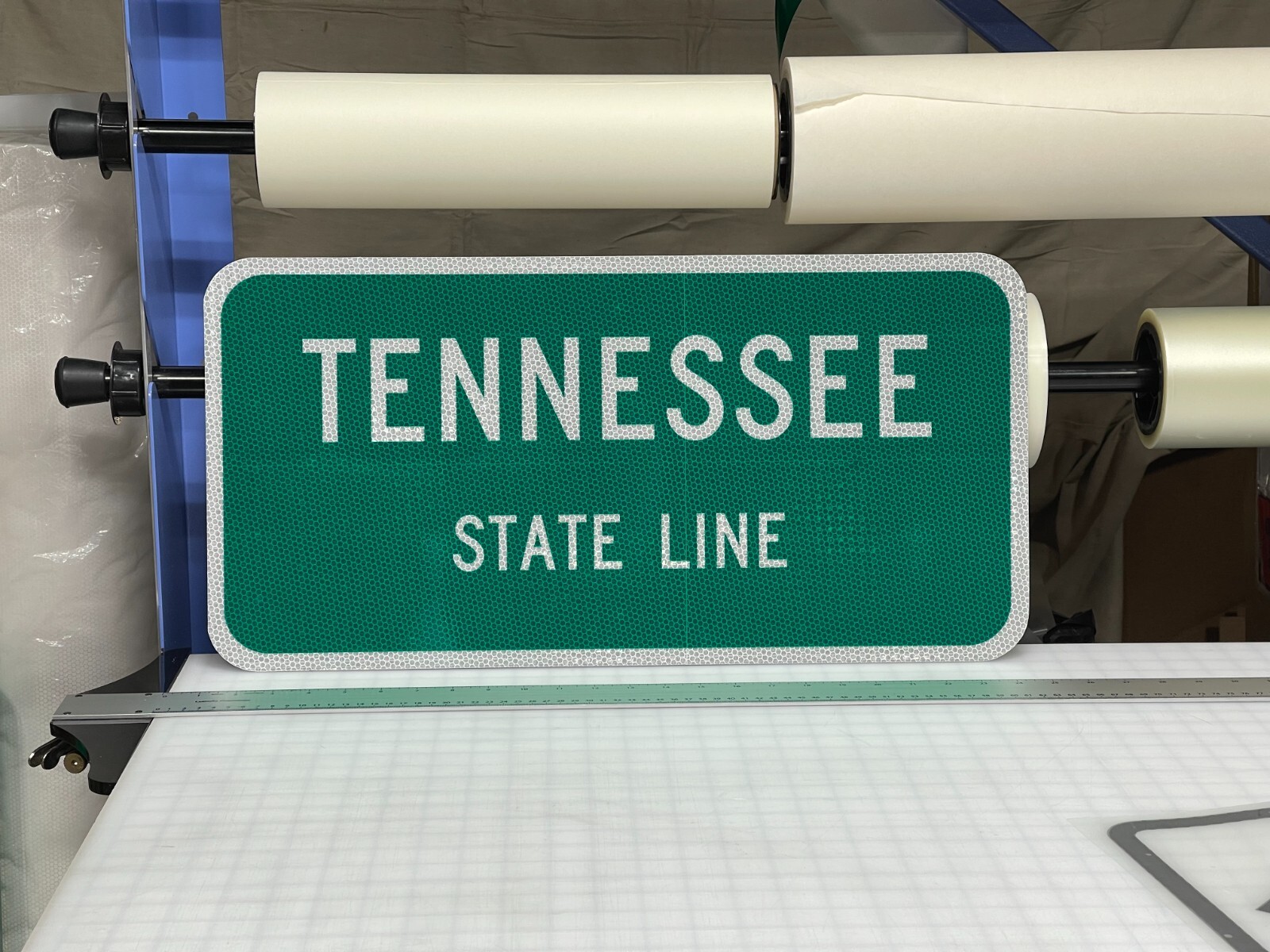 Tennessee State Line Highway Road Sign 24” x 12&Prime; .080” Aluminum HIP Reflective
