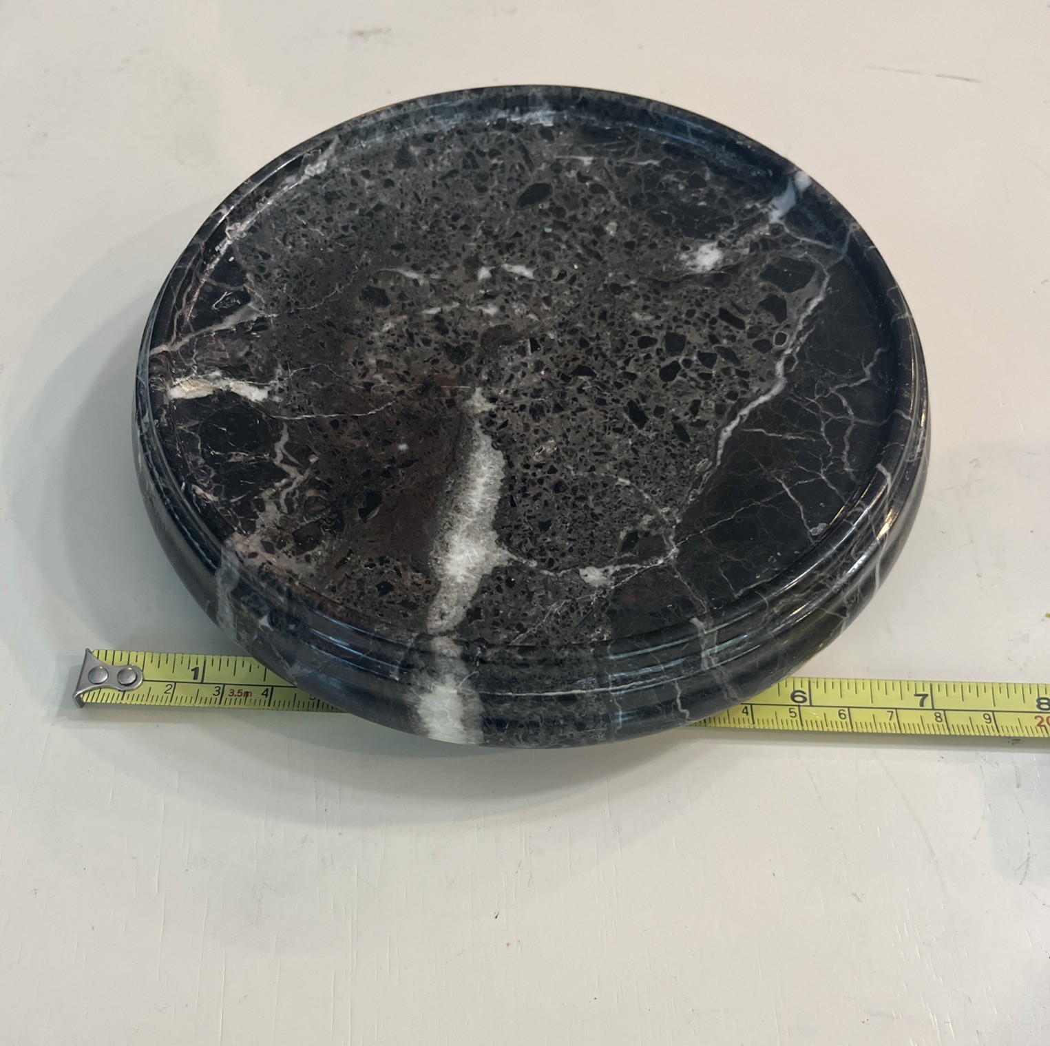 7in. Hand Carved Indian Marble Display Pedestal Stand-Base for Bowl/Vase/Planter