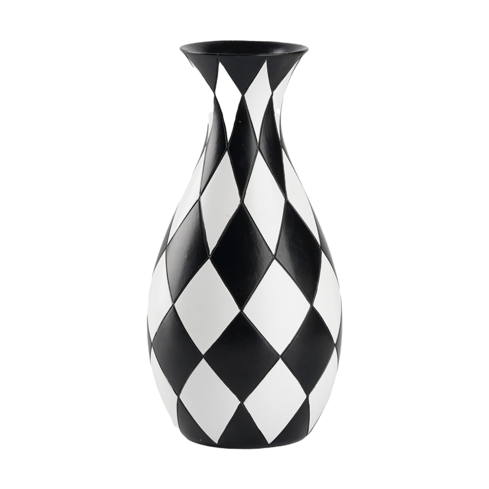 Modern Black and White Checkered Flower Vase – Stylish Decorative Vase | Table