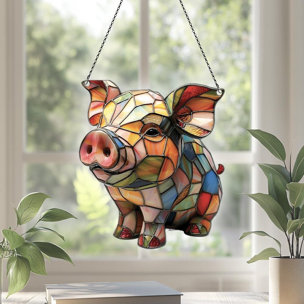 Pig Acrylic Suncatcher, Pig Ornaments, Pig Decor, Pig Gifts For Women Men