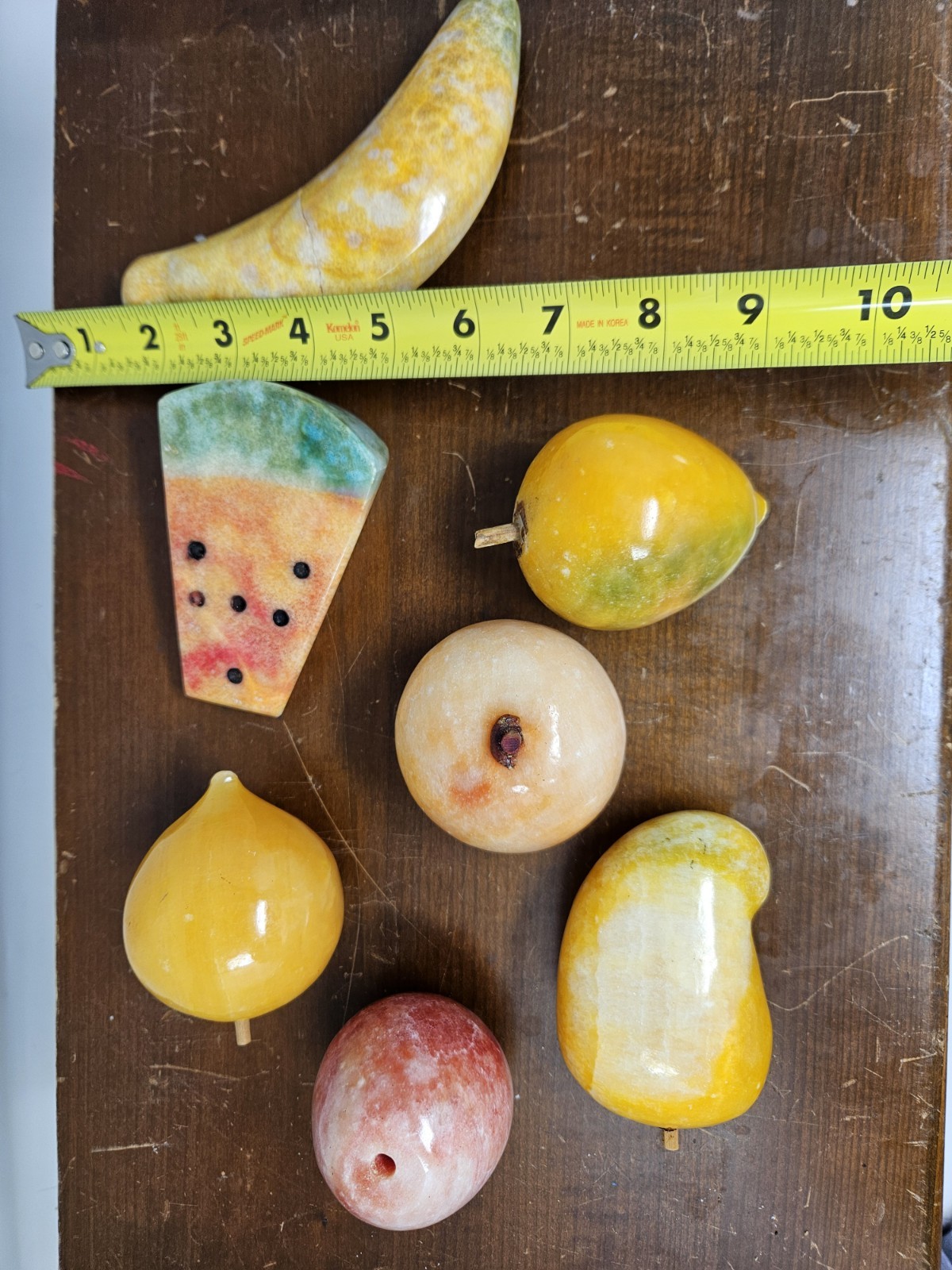 Vintage MCM Alabaster Stone Fruit 7 Piece Lot