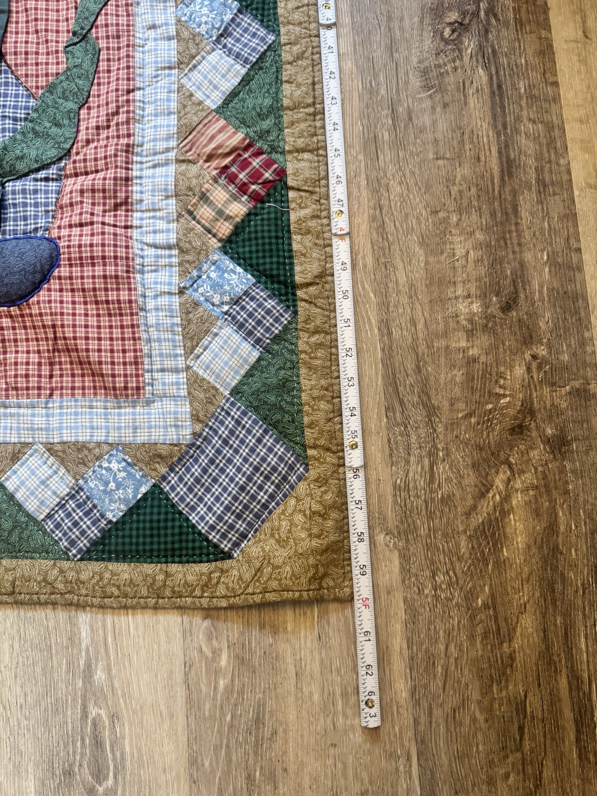 3D Fish Quilt Wall Hanging Plaid Border Thimbleberries Cottage Cabin Lodge