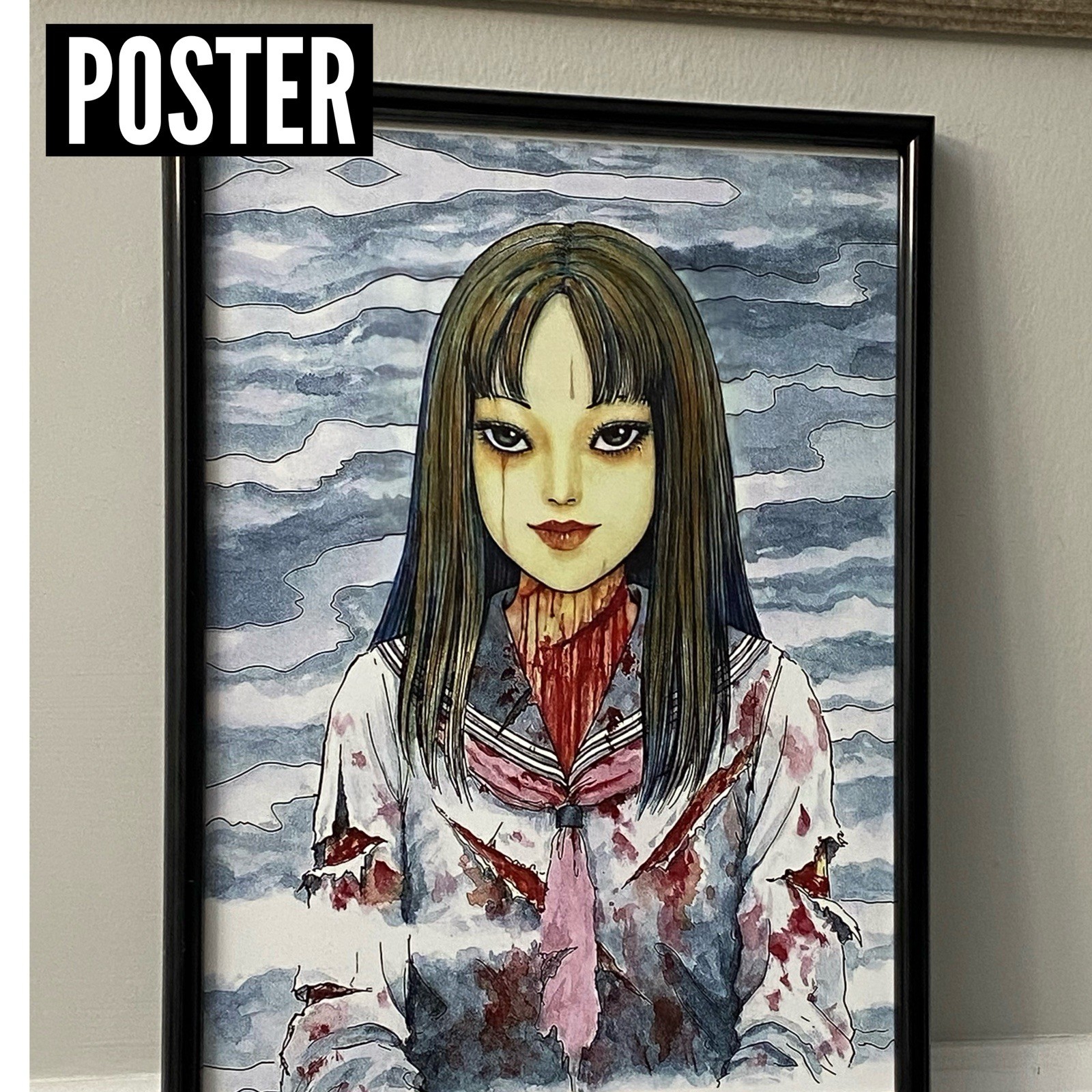Junji Ito Tomie Two Face Anime Horror Poster