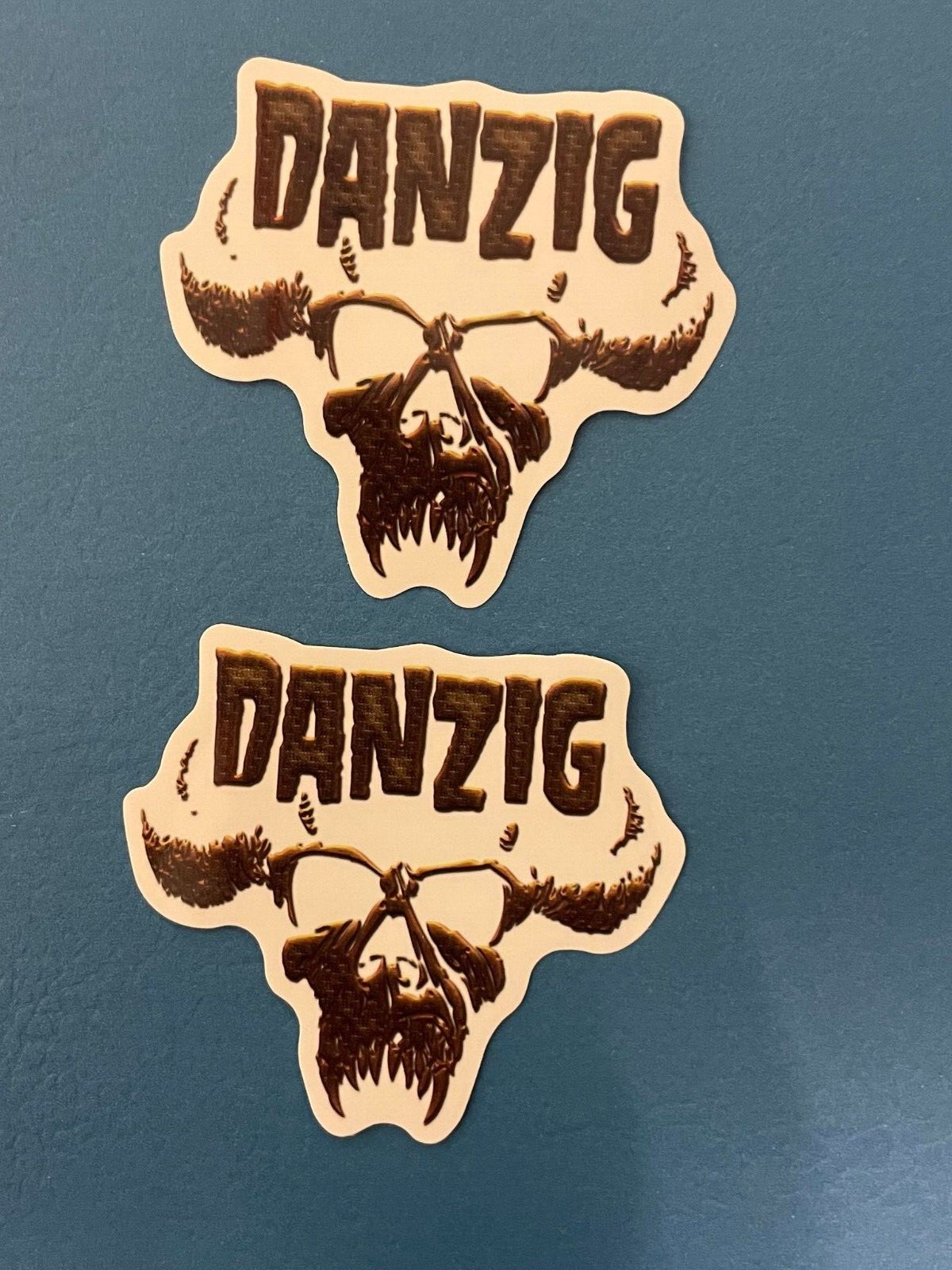 Lot of 2 DANZIG 2 1/2&Prime; x 2 3/4&Prime; Band Logo Stickers Black White FAST SHIP!
