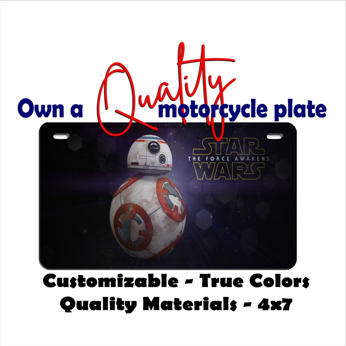 Star Wars BB-8 bb8 license plate frame Car Motorcycle Bike Key chain Luggage Tag