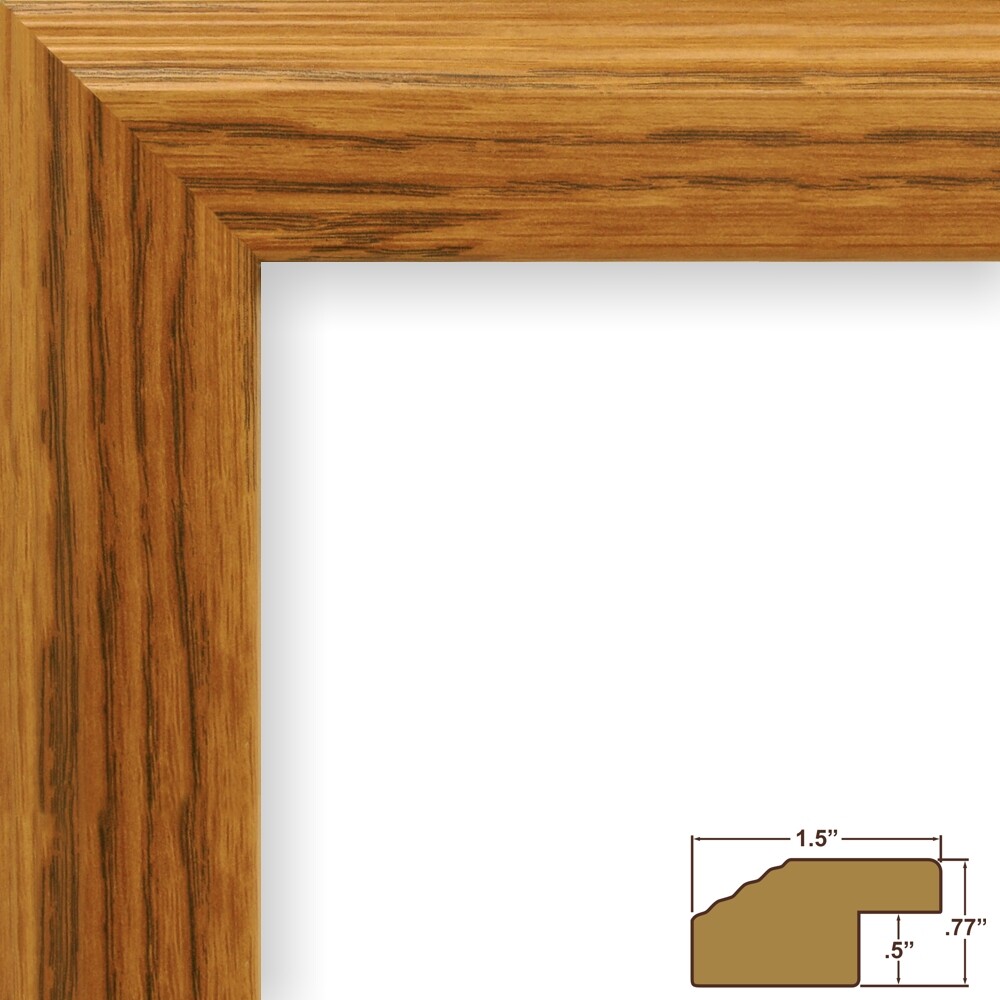 Craig Frames Mossehaus, 1.5 Inch Wide Traditional Honey Oak Picture Frame