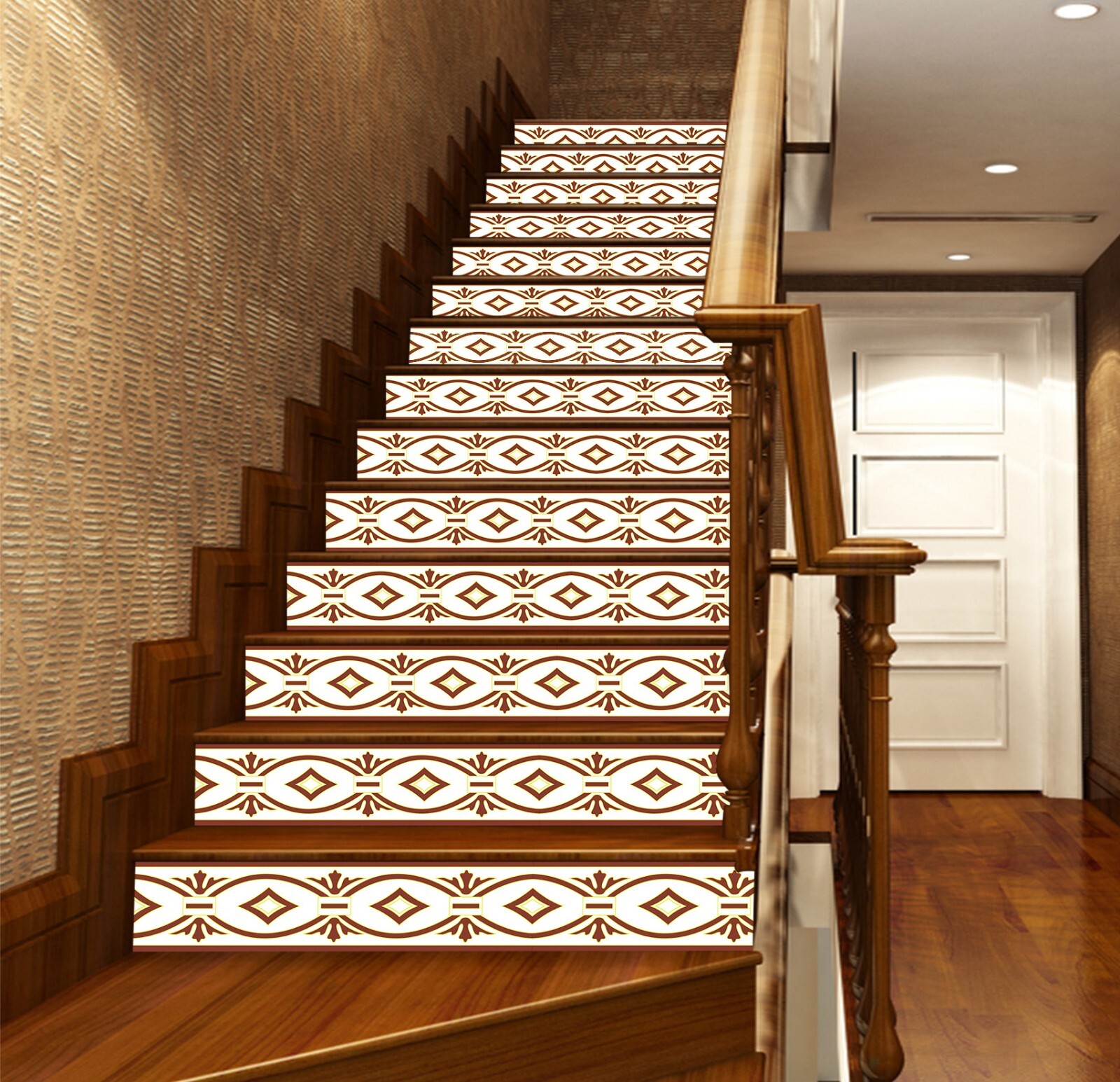 3D Brown Pattern AZ562 Stair Risers Decoration Mural Vinyl Wallpaper Kay
