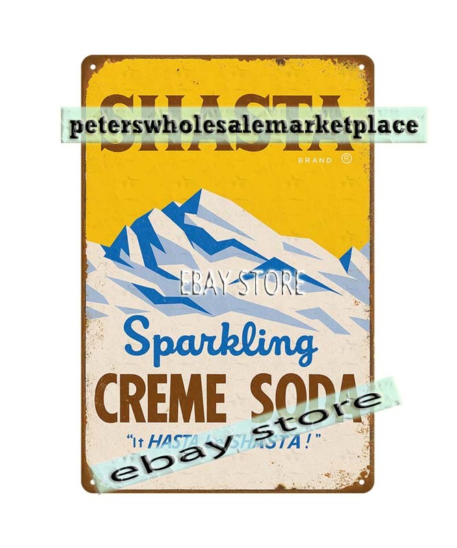 1960 SHASTA Cream soda pop culture snack memorabilia tin sign