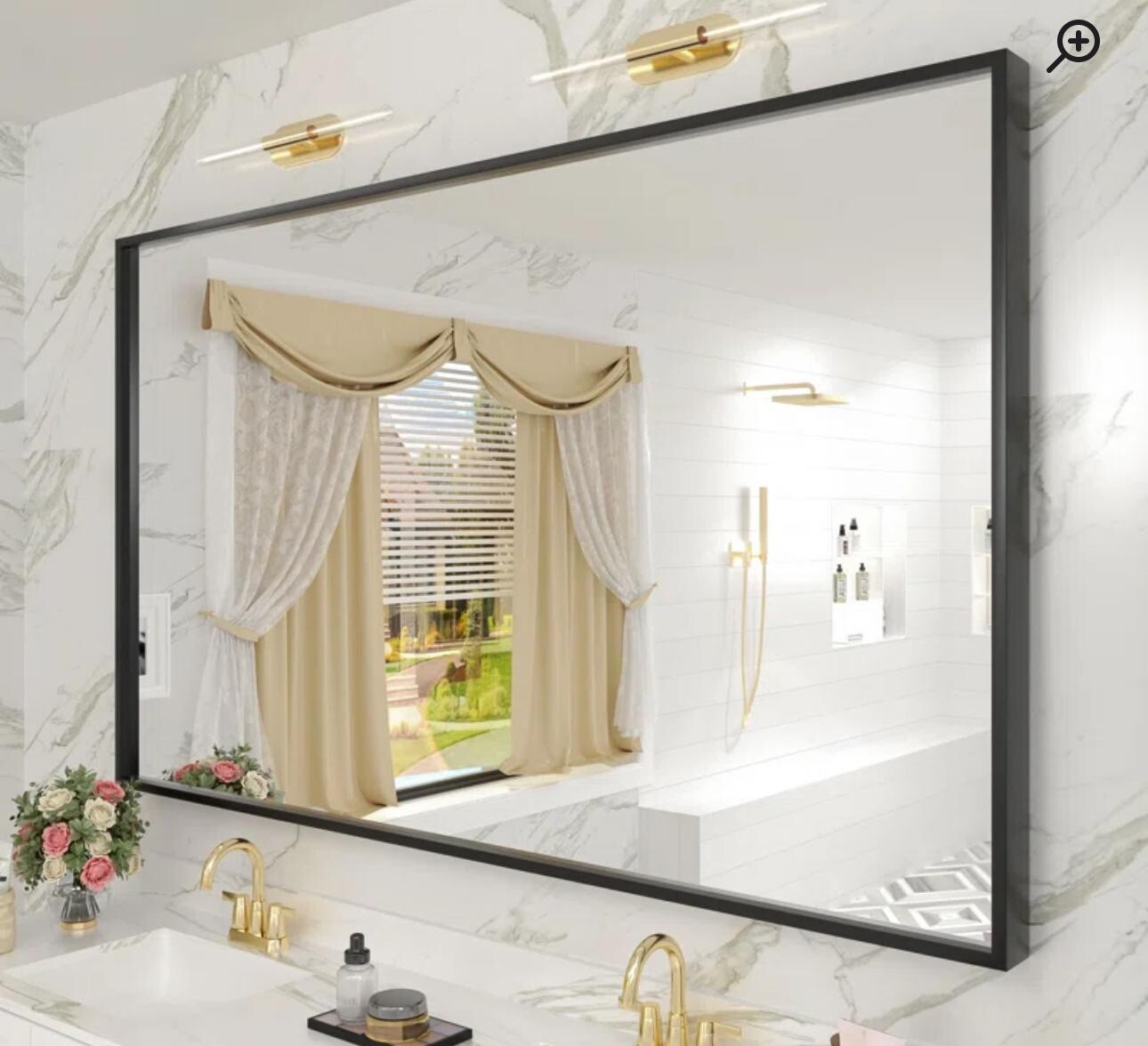 Foundation Hospitality Black stainless steel Framed 32×88 in Full Length Mirror
