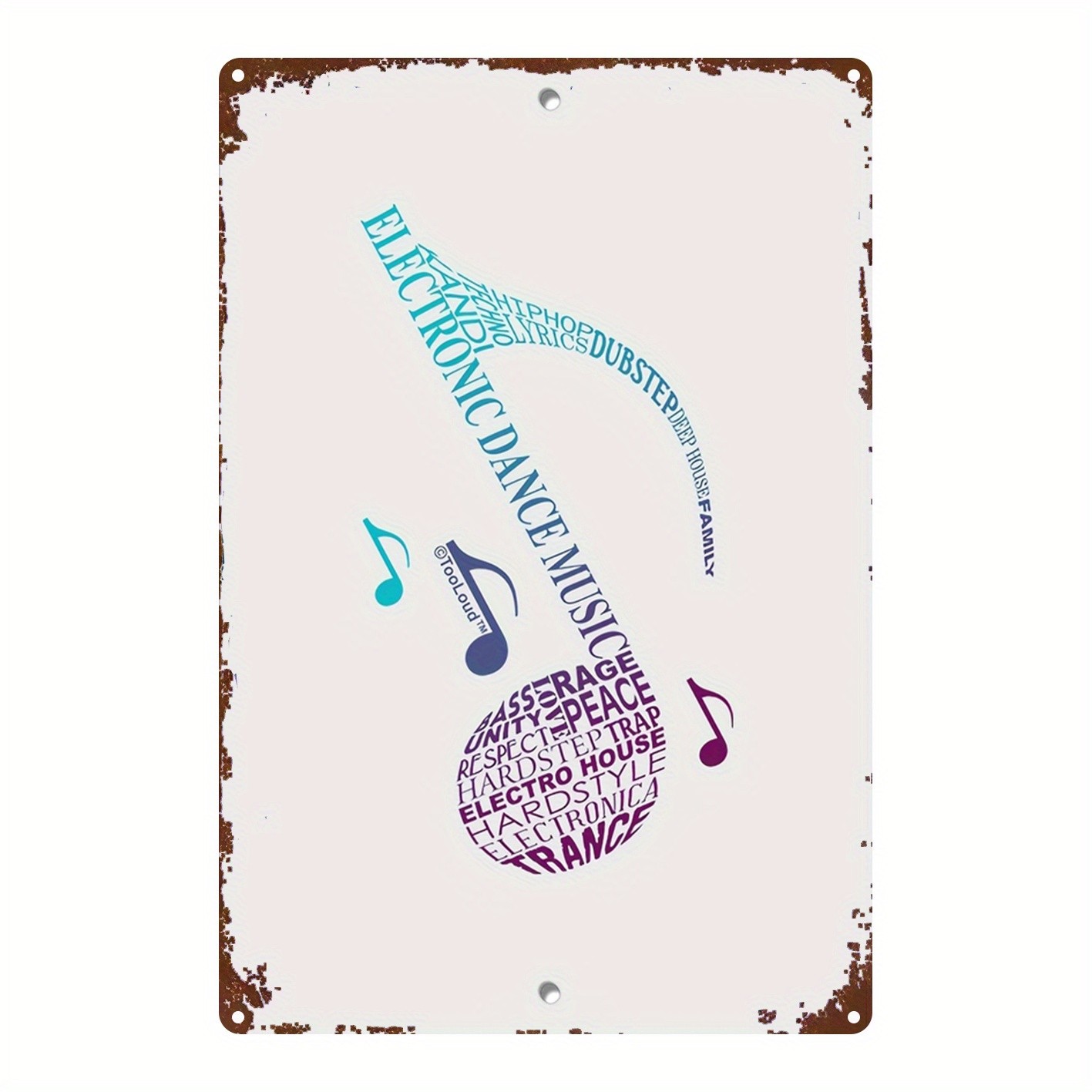 Retro EDM Music Art Sign Colorful Note Decor for Studio Club & Party Space
