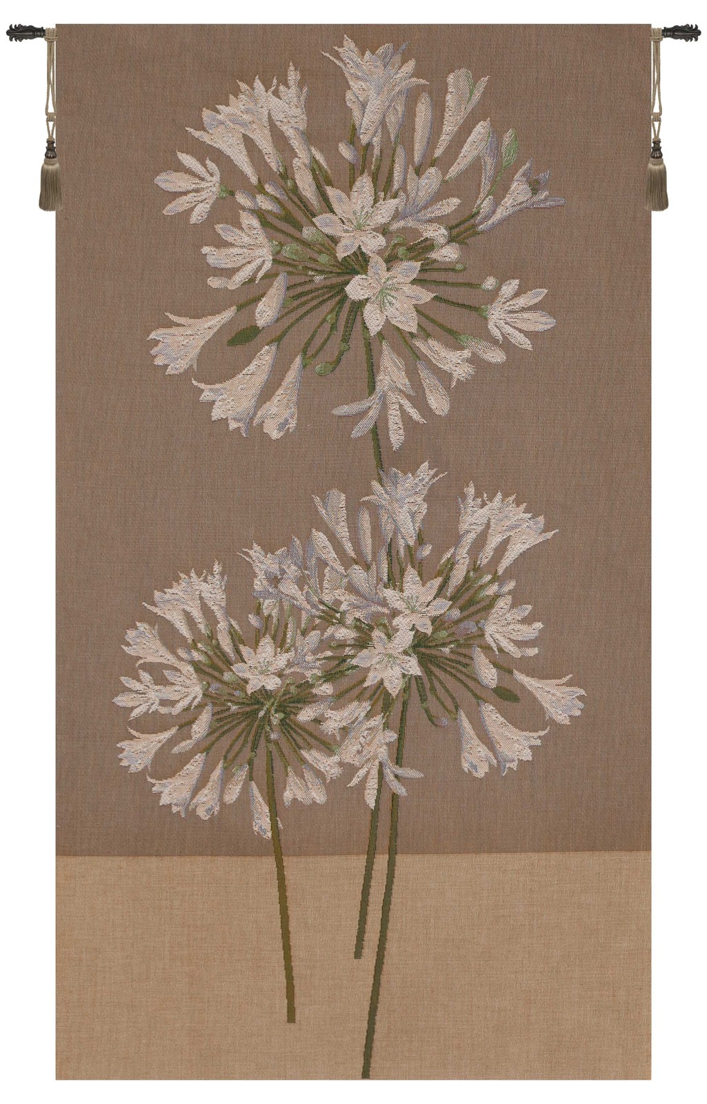 Agapanthe Flower French Tapestry 34×18 in Jacquard Woven Decorative Wall Hanging