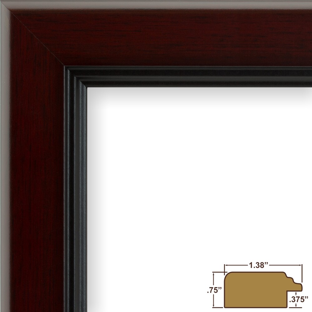 Craig Frames Mossehaus, 1.375&Prime; Wide Mahogany Red Traditional Picture Frame