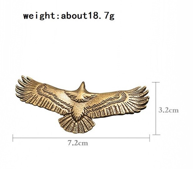 Brass Eagle Button Animal Statue Small Sculpture Tabletop Figurine Decor Gifts