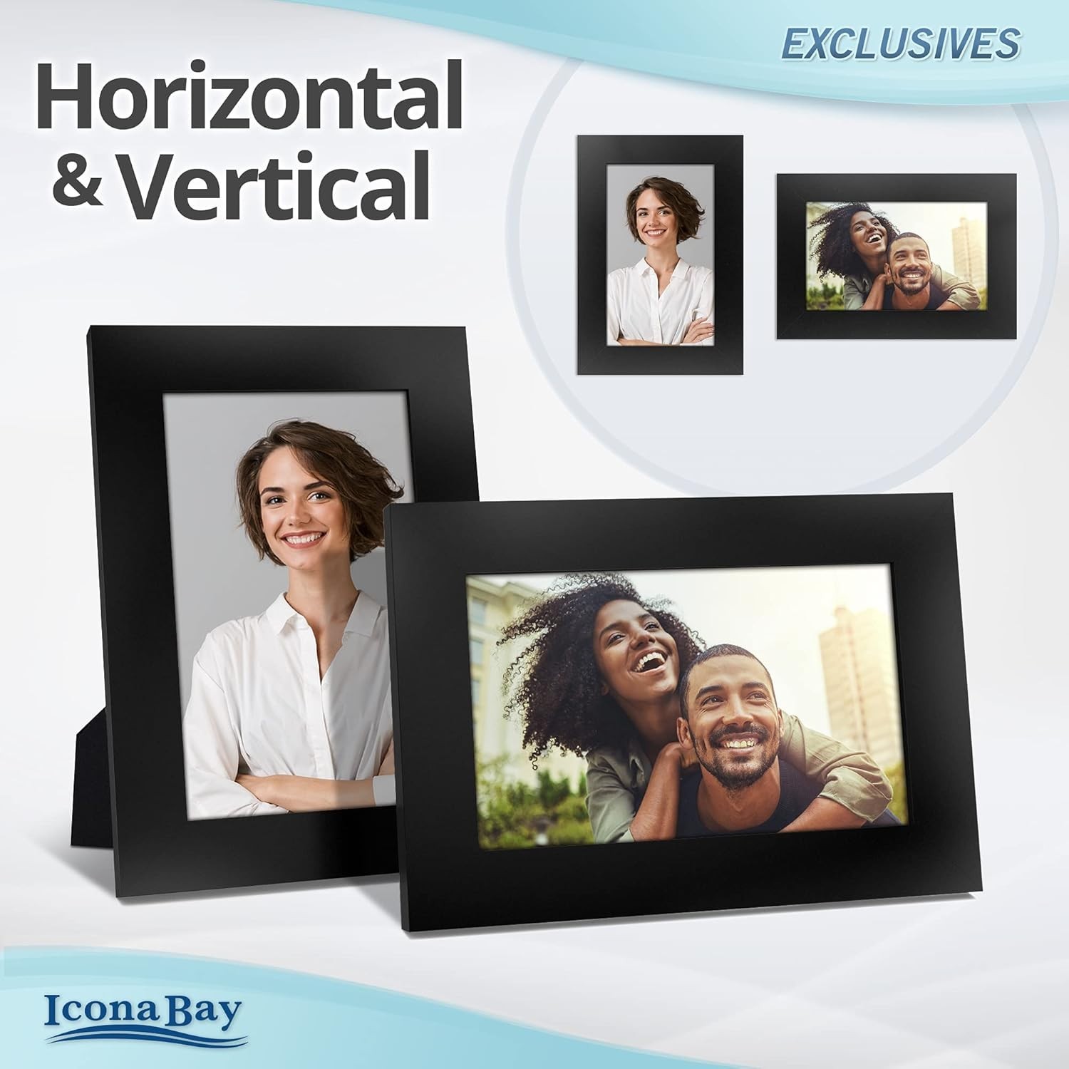 Elegant Black 4×6 Picture Frames – 6 Pack, Tabletop or Wall Mount Safety Assured