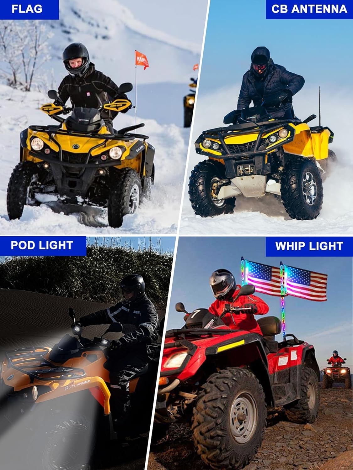 ZIDIYORUO Whip Light Mounts for ATV, Quad Light Mounts Fit 0.875&Prime;, 1&Prime;, 1.125&Prime;…