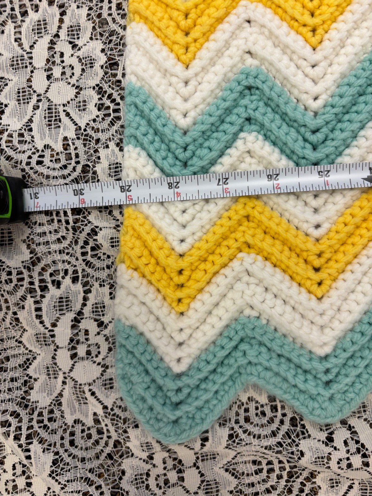 Baby lap chevron afghan blanket throw Grandmacore cottagecore unisex colors