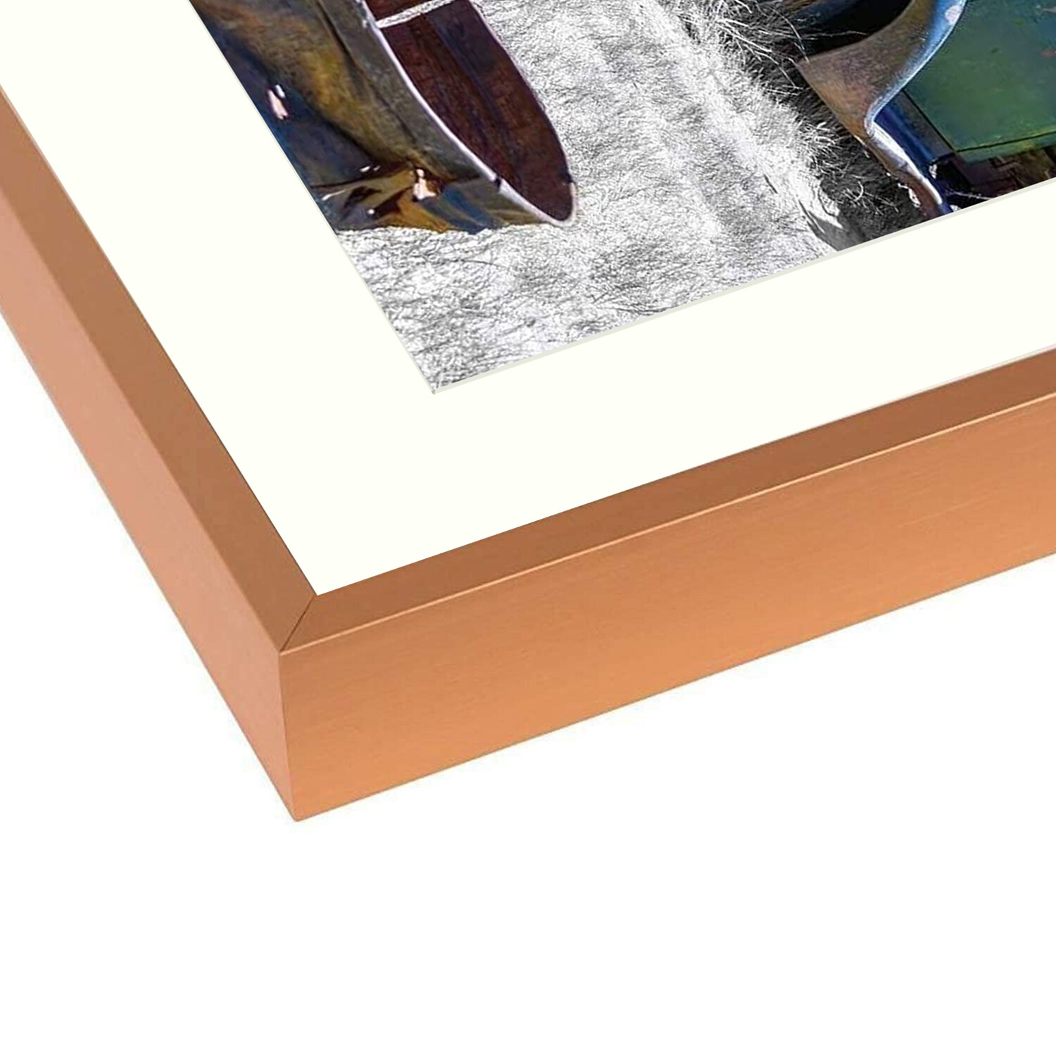 11×14 Aluminum Picture Frame Displays Photo 8×10 with Ivory Mat for Wall Mount