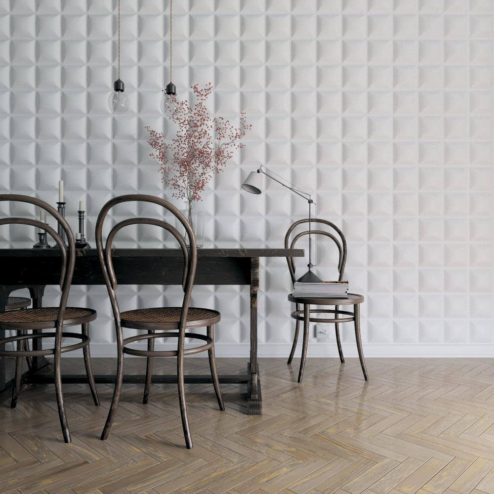 3/16 In. X 19-5/8 In. X 19-5/8 In. PVC White Classic Endurawall Decorative 3D Wa