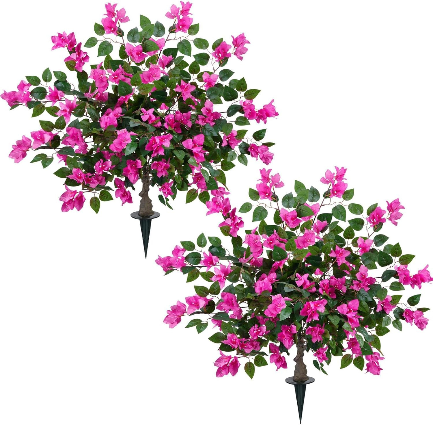 2 Pack 37.4&Prime; Bougainvillea Artificial Trees Outdoors Fake Bougainvillea Silk Flo