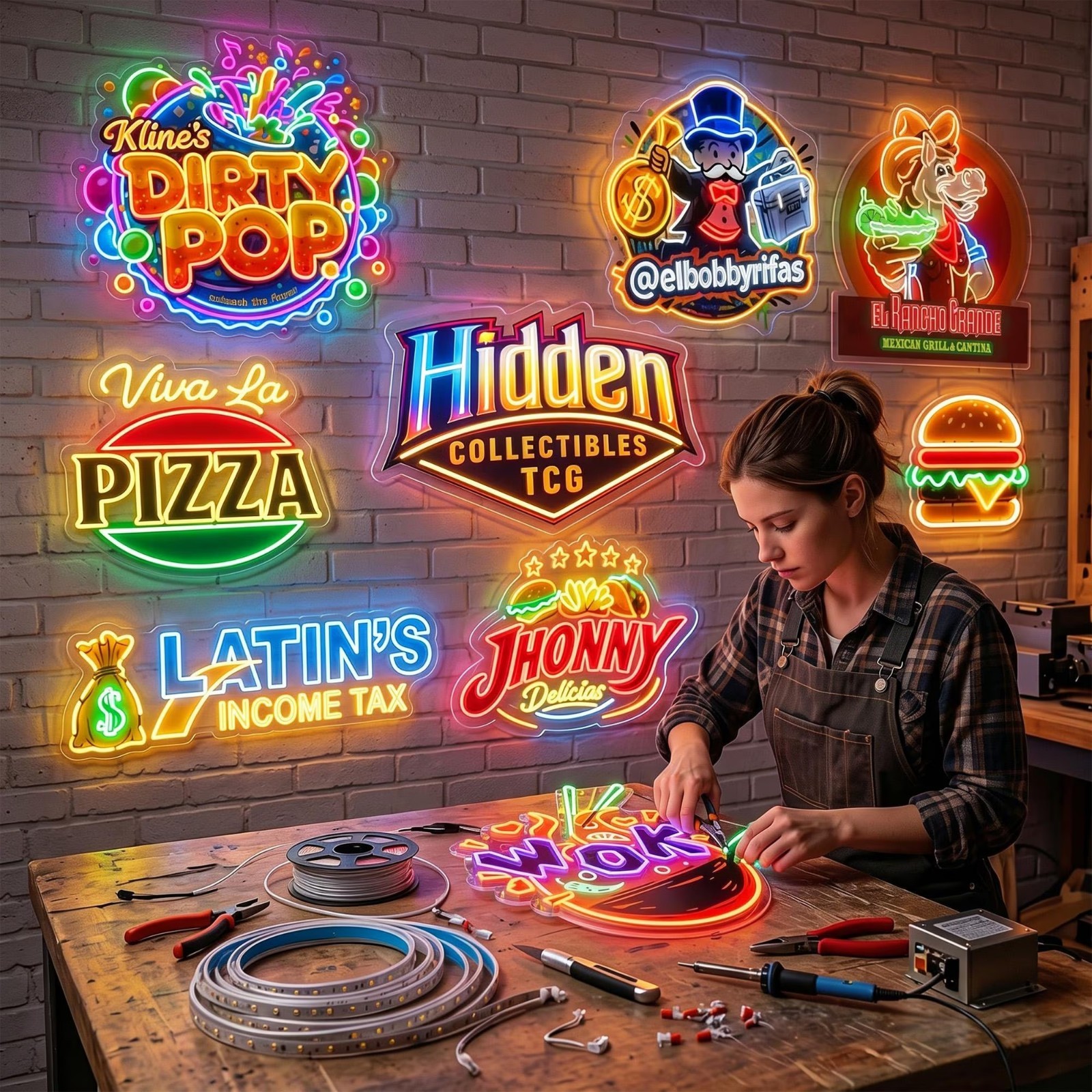 Custom Logo UV Printed Neon Sign Personalized Waterproof Outdoor Wall Decor