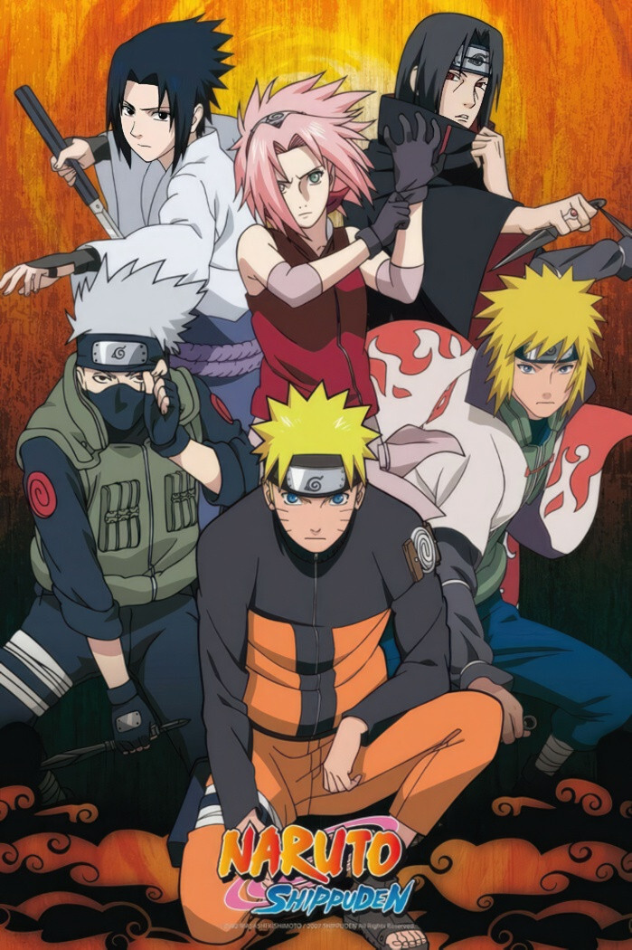 Naruto Shippuden – Anime TV Show Poster (Naruto & Friends) (Size: 24&Prime; x 36&Prime;)