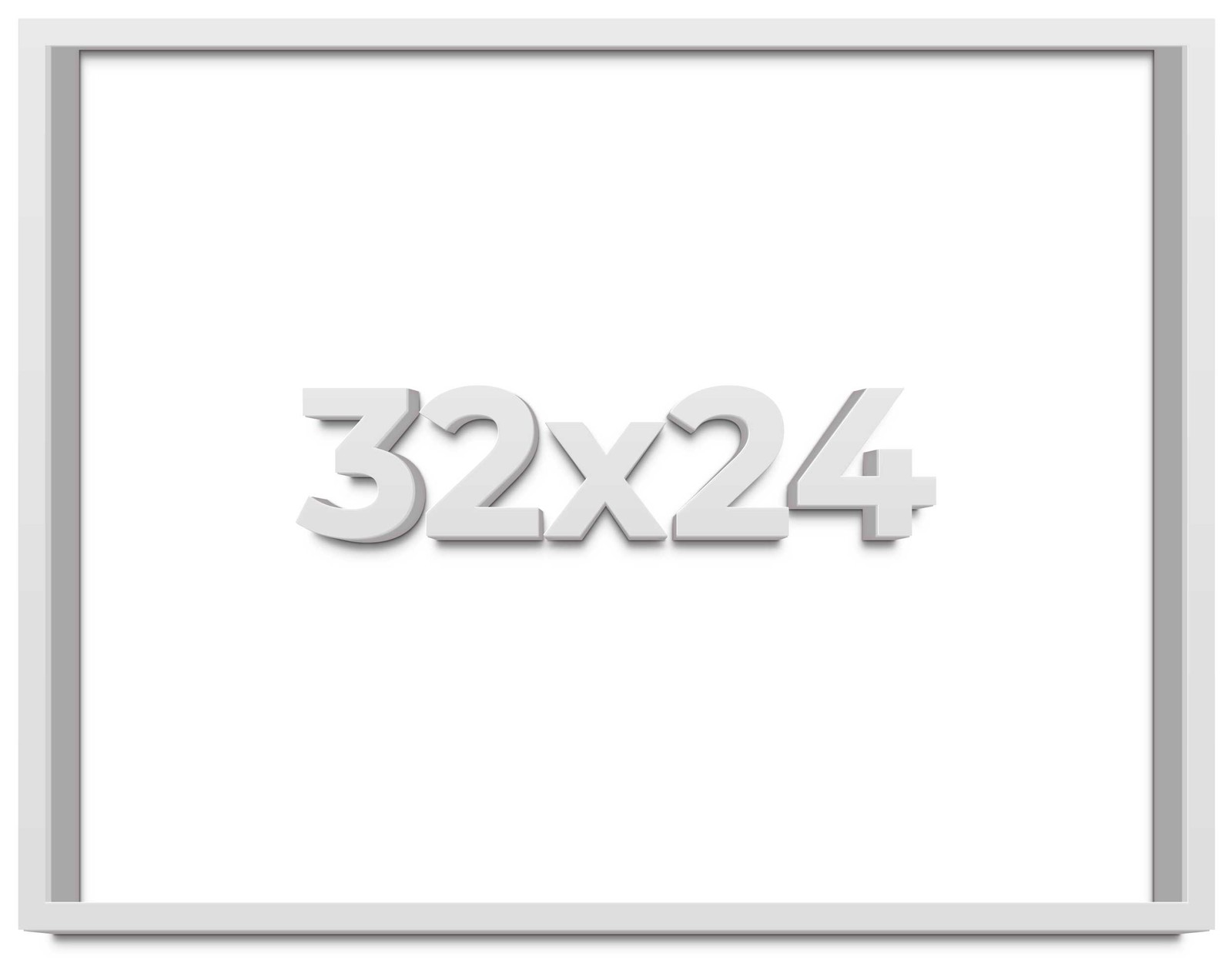 32×24 Shadow Box Frame White | 1 Inches Deep Real Wood Contemporary Shadowbox Di