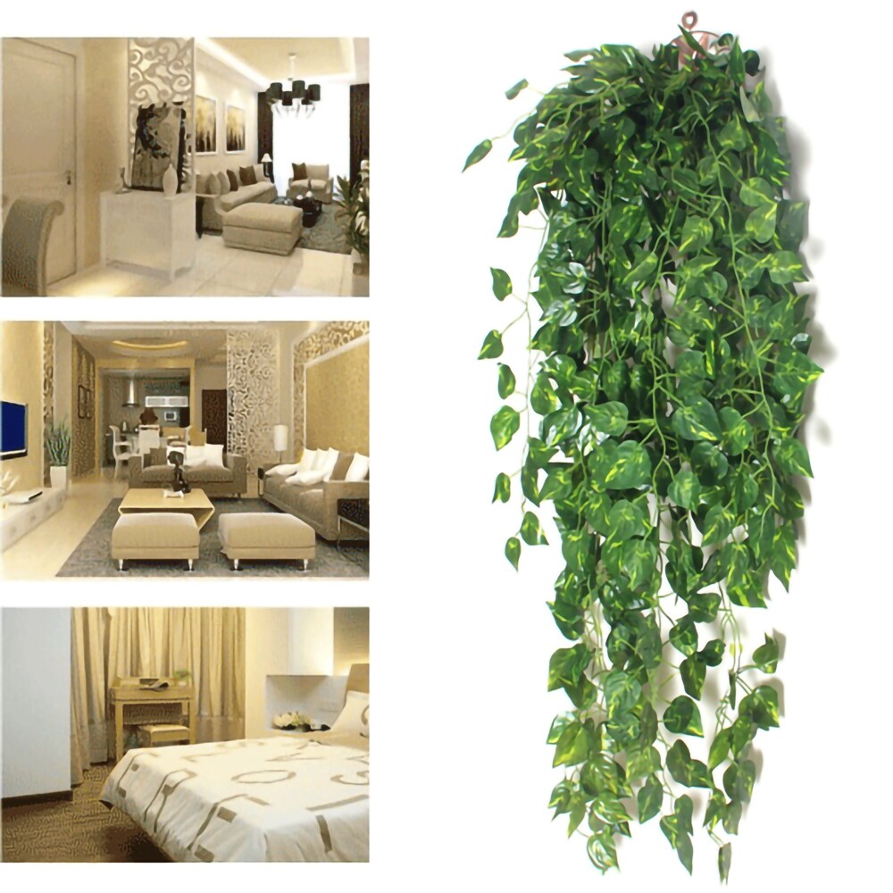 2x Artificial Hanging Plant 3ft Ivy Vine Trailing Leaf Garland Home Garden Decor